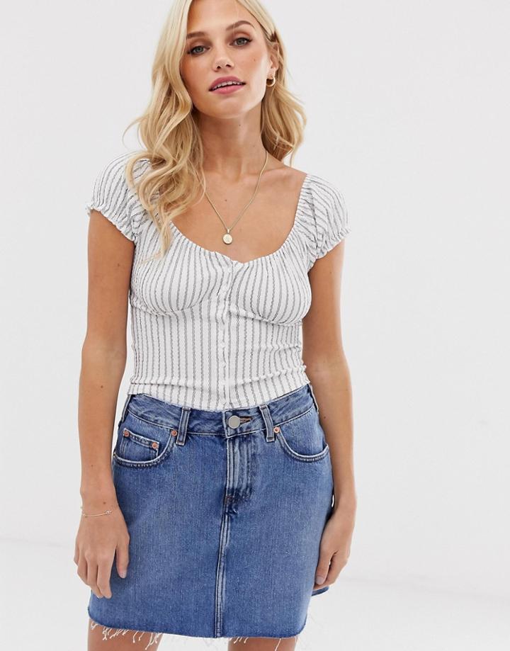 Stradivarius Smock Top In Multi - Multi