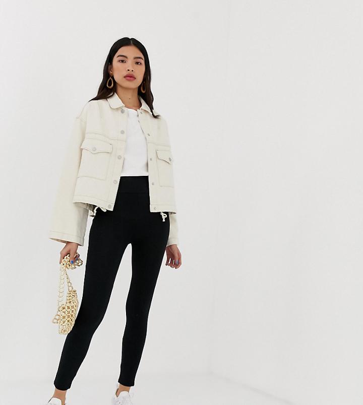 River Island High Waisted Leggings In Black - Black