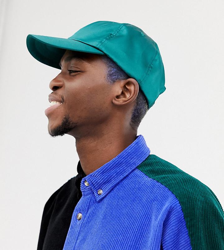 Collusion Satin Cap In Teal - Green