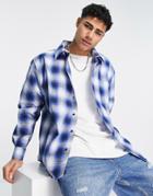 Il Sarto Oversized Fit Checked Shirt In Blue