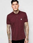 Pretty Green Polo Shirt With Polka Dot In Red - Red