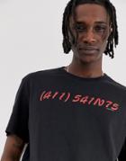 Allsaints T-shirt With Number Print - Black