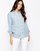 Goldie Lay It Down Denim Shirt With Trim - Blue