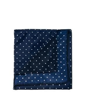 Asos Pocket Square With Polka Dot - Navy/white