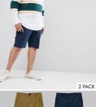 D-struct Plus Chino Shorts 2 Pack - Green