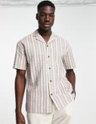 Dr Denim Striped Revere Shirt In Multi