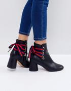 Asos Rida Lace Back Ankle Boots - Black