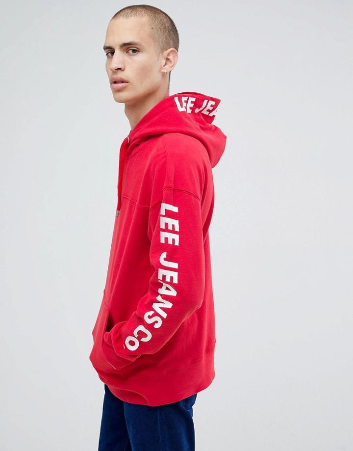 Lee Jeans Hoodie Bright Red - Red