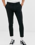 Asos Design Super Skinny Cropped Smart Pants In Black - Black