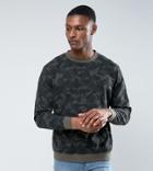 Jacamo Tall Sweat With Camo Print Pocket In Gray - Green