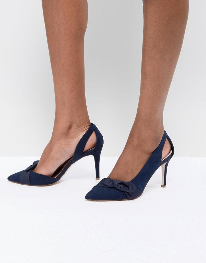 Coast Bow Heel Shoes - Navy