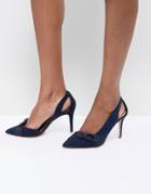 Coast Bow Heel Shoes - Navy