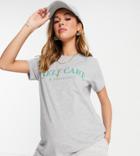Asos Design Maternity Nursing Snap Side T-shirt With Positivity Motif-gray