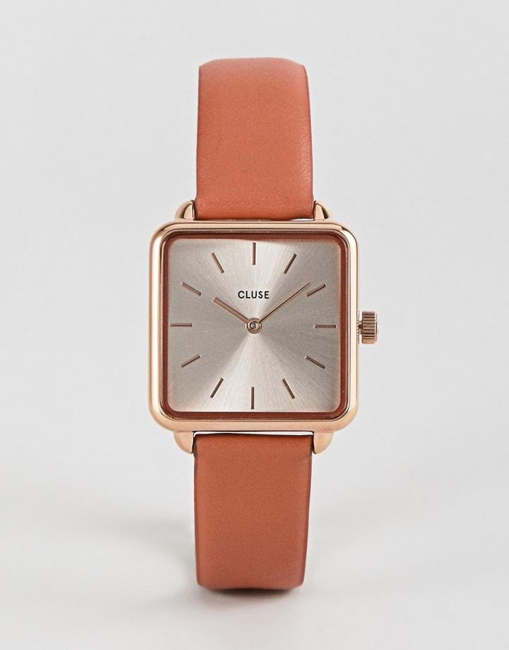 Cluse La Garconne Cl60010 Leather Strap Watch In Pink - Pink