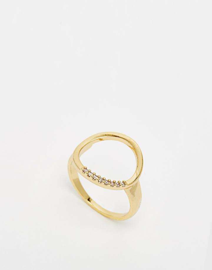 Orelia Open Circle Cz Ring - Gold