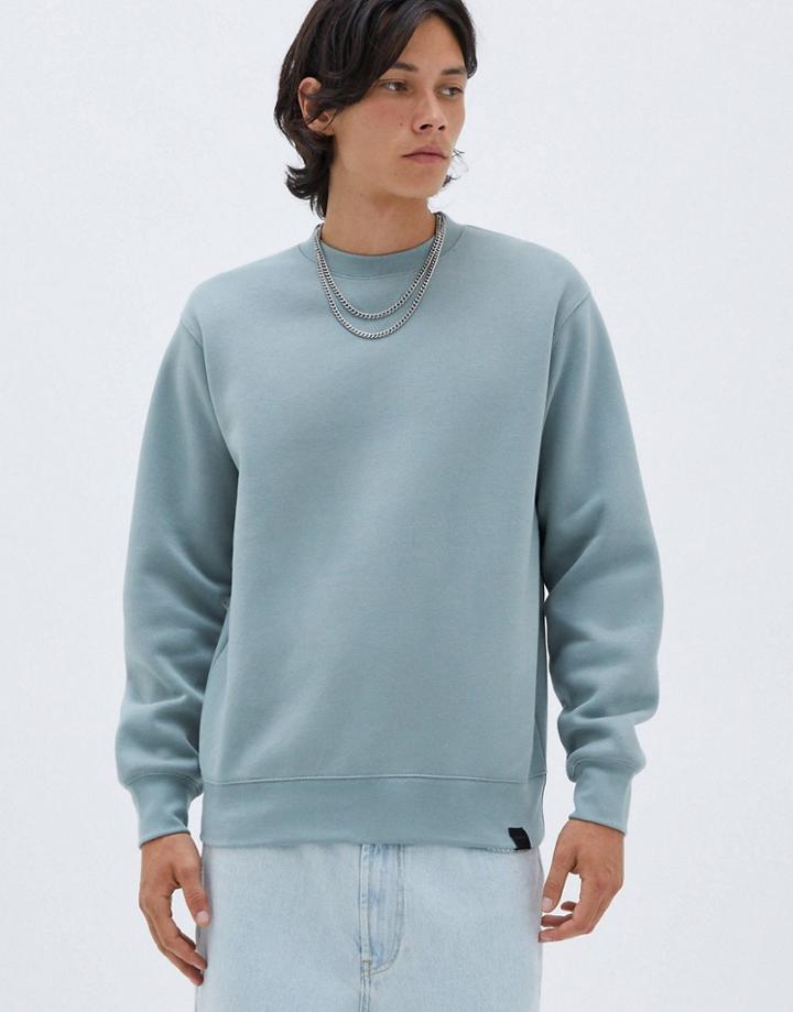 Pull & Bear Join Life Sweatshirt In Blue-green