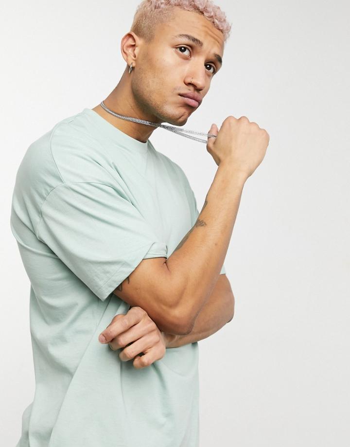 Asos Design Organic Oversized T-shirt In Green