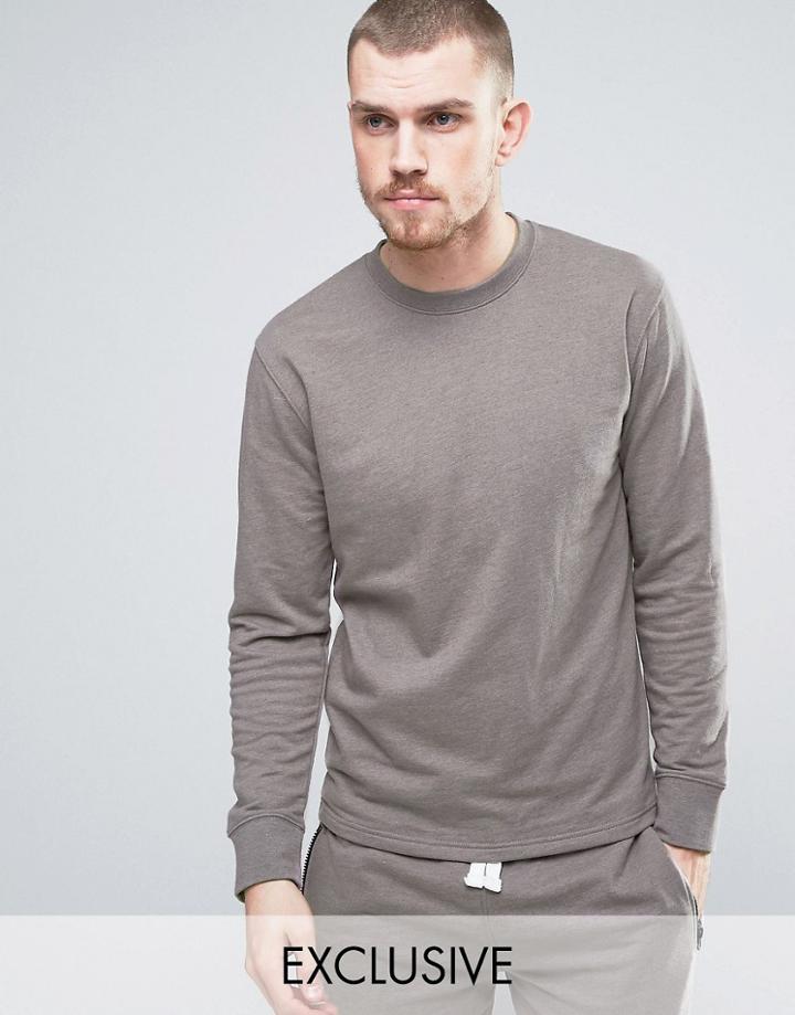 Nocozo Long Sleeve Sweat Top With Crew Neck - Beige