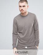 Nocozo Long Sleeve Sweat Top With Crew Neck - Beige