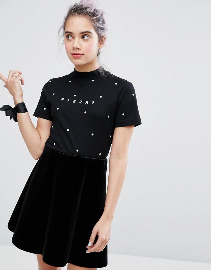 Lazy Oaf Pizza Spot T-shirt - Black