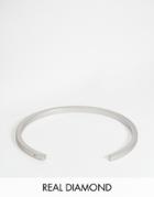 Asos Bangle With Real Diamond In Silver - Rhodium