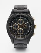 Armani Exchange Chronograph Black Stainless Steel Watch Ax1604 - Black
