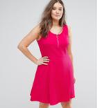 New Look Curve Zip Front Dress - Pink