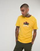 Criminal Damage T-shirt In Yellow With Rose Logo - Yellow