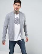 Pretty Green Sweat Bomber Jacket Small Logo In Gray Marl - Gray