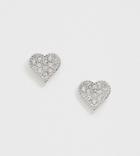 Ted Baker Silver Pave Crystal Heart Stud Earrings