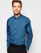 Asos Smart Shirt In Teal With Long Sleeves In Regular Fit - Teal