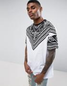 Asos Oversized T-shirt With Mystic Yoke Print In White - White