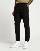 River Island Tapered Fit Cargo Pants In Black