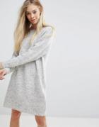 New Look Back Detail Sweater Dress - Gray