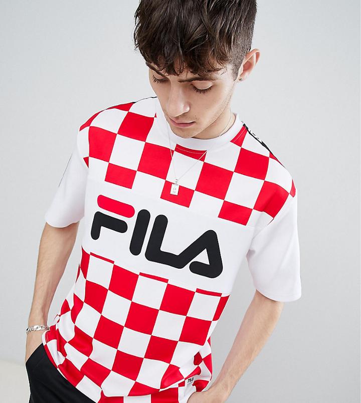 Fila Oversized Team T-shirt With Taping In White - White