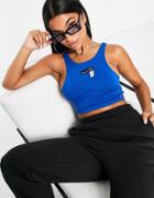 The Couture Club Racer Tank In Blue - Part Of A Set-blues
