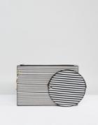 Asos Ring Detail Stripe Clutch Bag - Multi