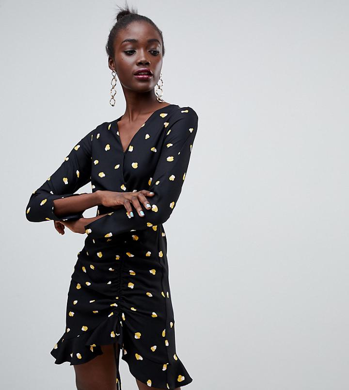 River Island Heart Print Tea Dress In Black - Multi
