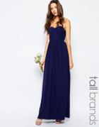 Tfnc Tall Wedding Bandeau Chiffon Maxi Dress - Navy