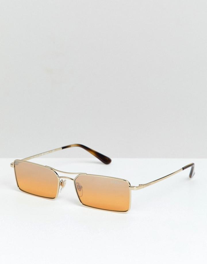 Vogue X Gigi Rectangular Slim Frame Sunglasses - Yellow