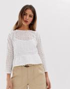 Jack Wills Millie-sue Woven Top In Lace-white