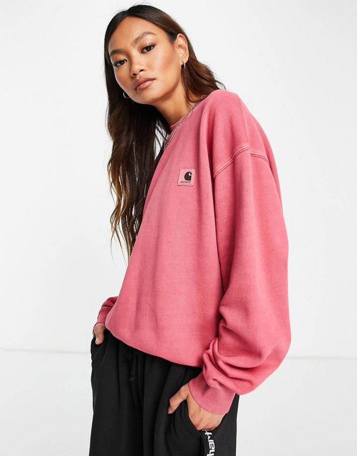 Carhartt Wip Relaxed Sweatshirt With Chest Logo - Part Of A Set-pink