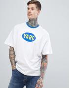 Asos Design Oversized T-shirt With Slogan Text Print And Contrast Ringer - White