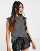 Whistles Striped Tank In Navy-blues