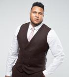 Asos Plus Slim Vest In 100% Wool Harris Tweed Herringbone In Brown - Brown