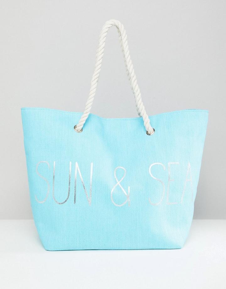 South Beach Blue Sun & Sea Beach Bag - Blue