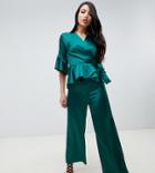 John Zack Tall Satin Culotte In Green