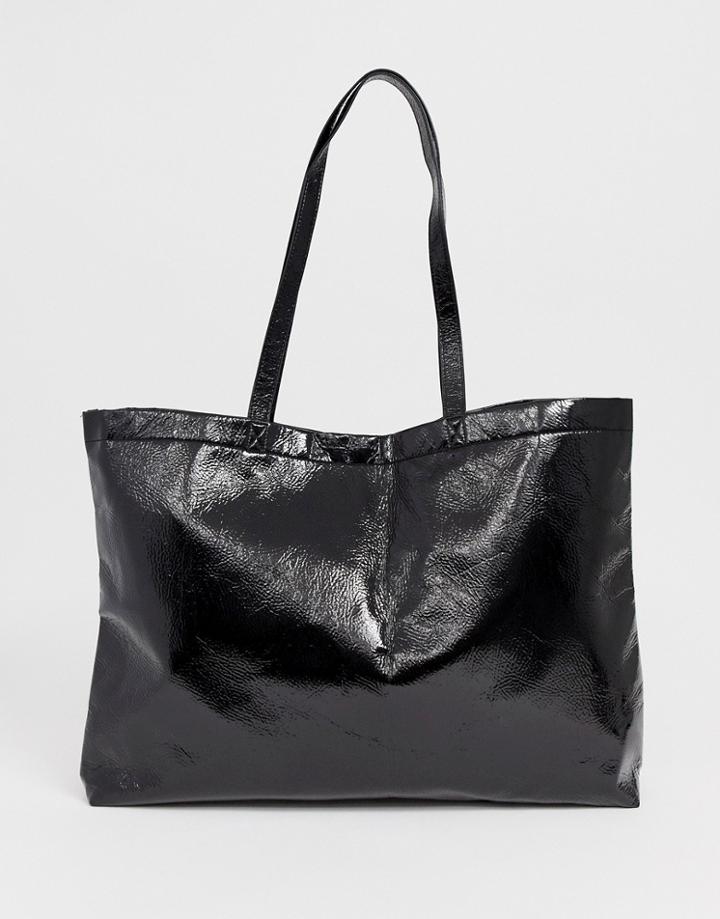 Monki Pu Tote Bag - Black