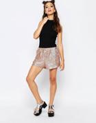 Jaded London Sequin Shorts - Gold