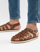Frank Wright Strap Sandals In Tan - Tan